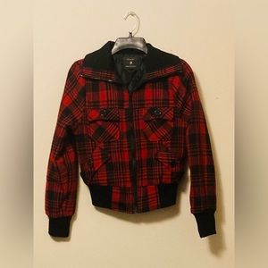 Forever 21 Bomber Jacket. Size: Small. Color: Bright Red and Black